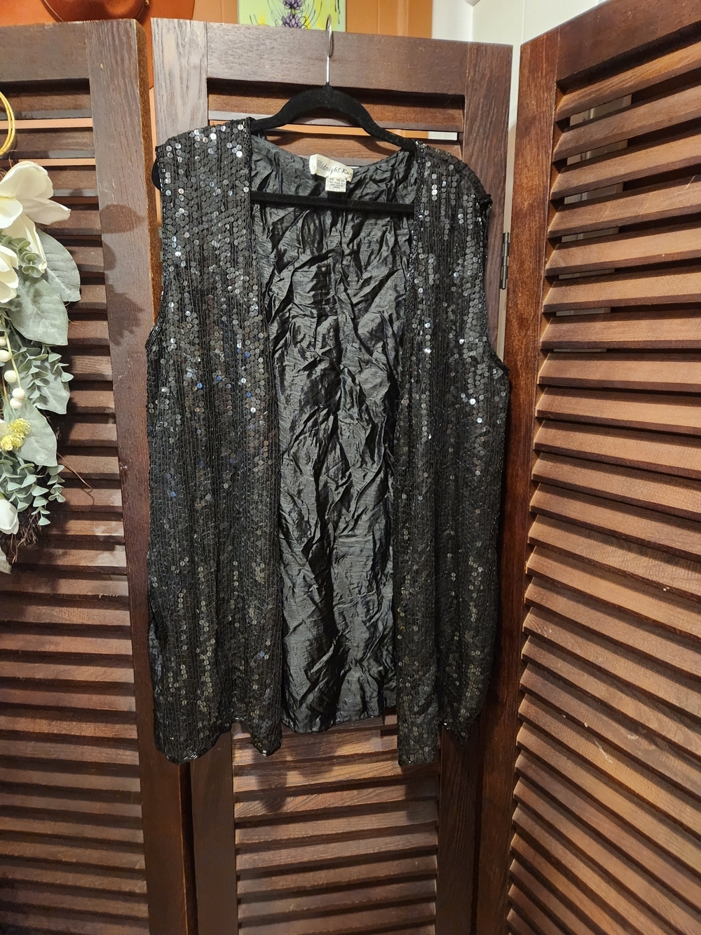 Vintage Black Sequin Vest